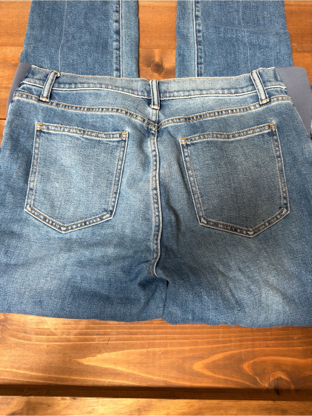 Hatch Straight Leg Medium Wash Maternity Denim Jeans - Picture 7 of 11